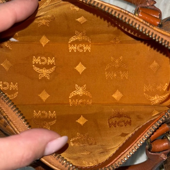Authentic MCM Mini Speedy Boston Cognac Bag - Picture 9 of 10